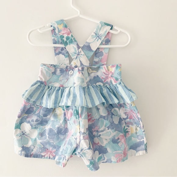 Vintage 80's Maggie MacKall SIZE 6 9 Month Sunsuit Romper Overall Shorts - Picture 3 of 6